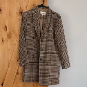 BB Dakota Tan and Brown Checked blazer